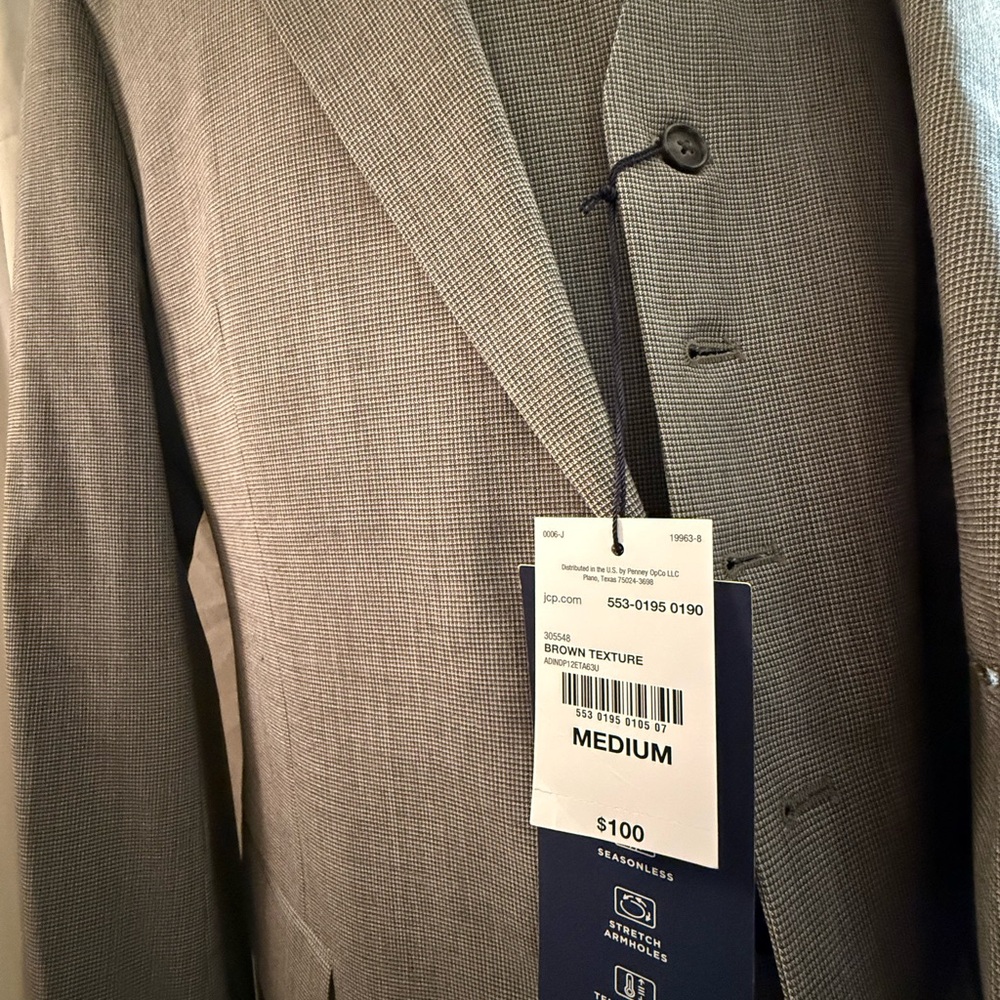 NWT Stafford Men's Brown & Tan 3-Piece Suit - Picture 12 of 13